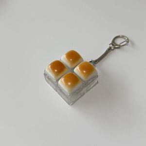 可爱焦糖面包定制设计键帽减压指尖陀螺发光键盘钥匙扣 - Product Image 6