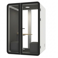 Cabine téléphonique acoustique insonorisée pour bureau, espace de réunion pour 2 personnes, design modulaire moderne en aluminium, installation facile pour espaces ouverts
