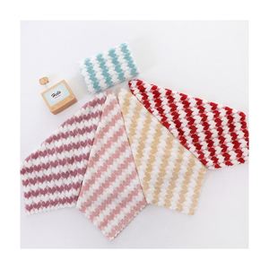 Serviette carrée en polaire corail To Heart, double usage humide/sec, torchon de cuisine imprimé en coton tricoté, vente en gros d'usine - Product Image 2