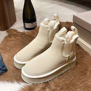 Nouvel arrivage de botte de neige d'hiver en daim à plateforme haute pour femmes botte de neige épaisse en peluche chaude à la cheville botte de neige pour femmes chaussures chaussures - Product Image 3