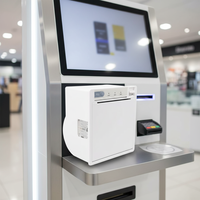 Imprimante thermique micro Cashino EP-380C 80 mm avec interface USB, imprimante kiosque intégrée à montage sur panneau de 3 pouces avec verrou ou bouton