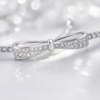 Gelang Perak Sterling 925 Lapis Rhodium Custom Mylove, Berhiaskan CZ Micro Pave, Huruf Alfabet Arab, Dapat Disesuaikan, Grosir