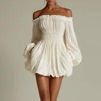 Robe cintrée taille haute pour femme, couleur unie élégante, disponible en noir, rouge, bleu, blanc, marron, tailles de la S à la 3XL, vente en gros