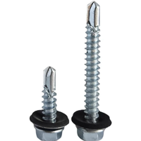 Vente directe d'usine de vis autoperceuses hexagonales sur mesure de taille standard, vis de toiture à tête hexagonale, avec rondelles en caoutchouc