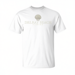 T-shirt Delray Beach Florida avec logo coquille blanche, taille adulte unisexe - Product Image 2