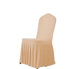 Wholesale Pleated Skirt Elastic Chair Cover Hotel Hotel Banquet Universal Chair Cover