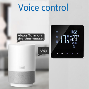 Termostato de pantalla táctil, <span class=keywords><strong>Digital</strong></span> con pantalla LED Periodo programable, Control de temperatura de calor y refrigeración Termostato Wifi - Product Image 5