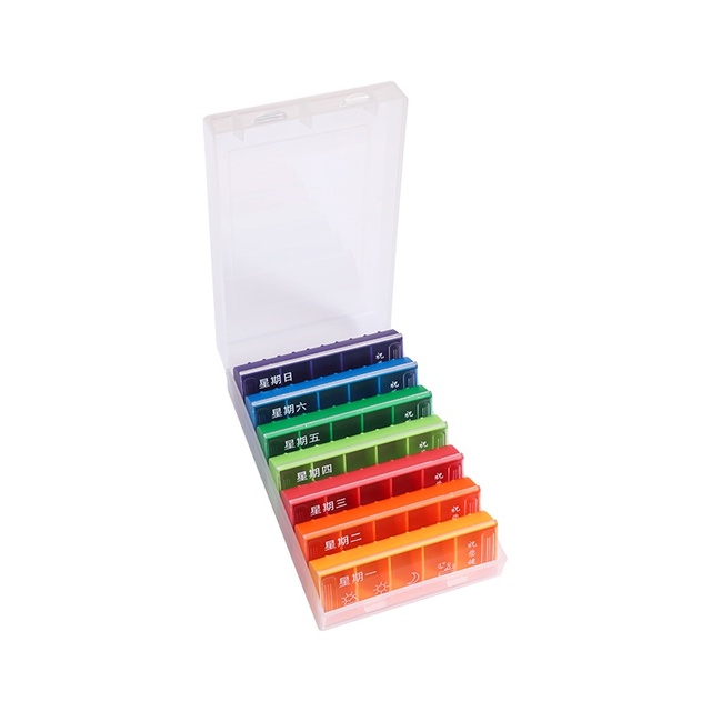 Portable Large Weekly Daily Pill Organizer Box 7 Days Pill Box Dispenser
