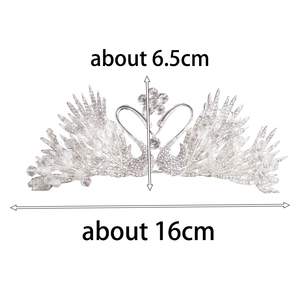 Nouvelle conception d'accessoires de mariage en forme de cygne pour la mariée, fabrication soignée, ensemble de bijoux raffiné, diadème, couronnes de diamants pour les reines, diadèmes - Product Image 6