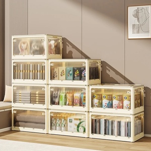 Boîte de rangement pliable transparente en plastique à 5 portes pour vêtements et livres - Product Image 3