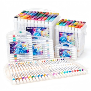 Pennarelli Acrilici Durevoli in 24-80 Colori |   Pennino in fibra resistente all'abrasione con custodia portatile <span class=keywords><strong>per</strong></span> artisti che dipingono su superfici multiple - Product Image 4