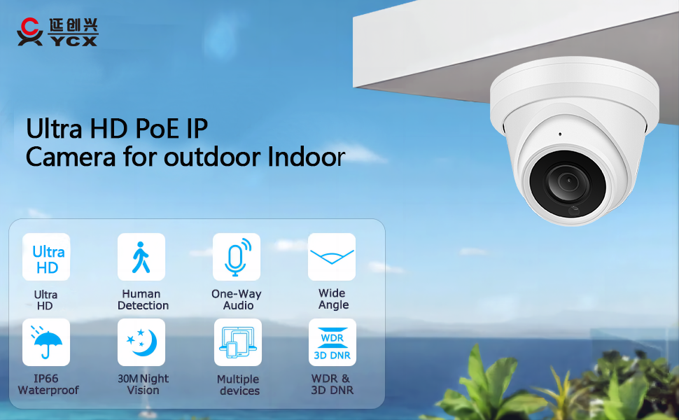 YCX Compatible with HIK 1080P HD Outdoor Color View AHD 4 in 1 DVR Analog Camera CCTV Indoor Dome AOC Turret Camera · image 2
