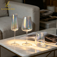Copas de Vino Iridiscentes con Diseño Acanalado, Hechas a Máquina, con Brillo Arcoíris, para Champán, Whisky, Neon, para Bodas y Bares, Venta al Por Mayor