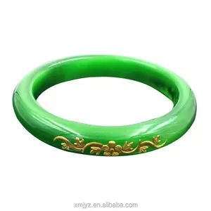Gecertificeerde Oogsteen Jade Ingelegde Gouden Armband Vrouwelijke Etnische Stijl Rijke Bloem Goud Ingelegde Jade Armband