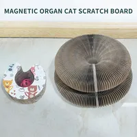 Griffoir pliable en carton ondulé Magic Organ pour chat avec clochette pour le nettoyage interactif des griffes