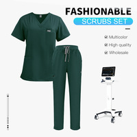 42192 OEM Unisex Celana Scrub Medis Bahan Tebal 166gsm Nyaman Berbahan Woven dengan Kantong, Model Kaki Lebar