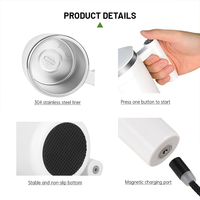 Tasses à café électriques rotatives magnétiques rechargeables de 380ml en acier inoxydable Fonwhy