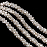 Collier de perles baroques naturelles d'eau douce blanches de 6-8 mm avec trou latéral, qualité AA, certifié par un tiers, marque DK
