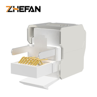 ZHEFAN Jack Keystone 180 degrés Cat6A Cat7 pour panneau de brassage vide, connecteur RJ45 FTP SFTP Cat6A, Jack Keystone SFTP
