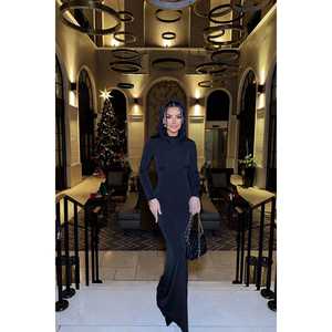 Robe de cocktail longue noire basique - Product Image 5