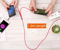 Cable de Carga para Celular 3 en 1 de Nailon de 1m, Superventas 2026, Carga Rápida 3A USB con Múltiples Conectores y Blindaje Trenzado, Disponible en Stock