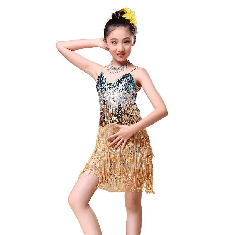 Wholesale latin dance dress clothes ballroom dress kids dance costume girl 16-15 latin dress children dance wear free shipping