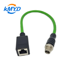 X-code M12 8-pins messing mannelijke/vrouwelijke <span class=keywords><strong>RJ45</strong></span> IP67 waterdichte 3A/7A gecertificeerde ethernetkabel paneelmontage connector voor industrieel gebruik - Product Image 6