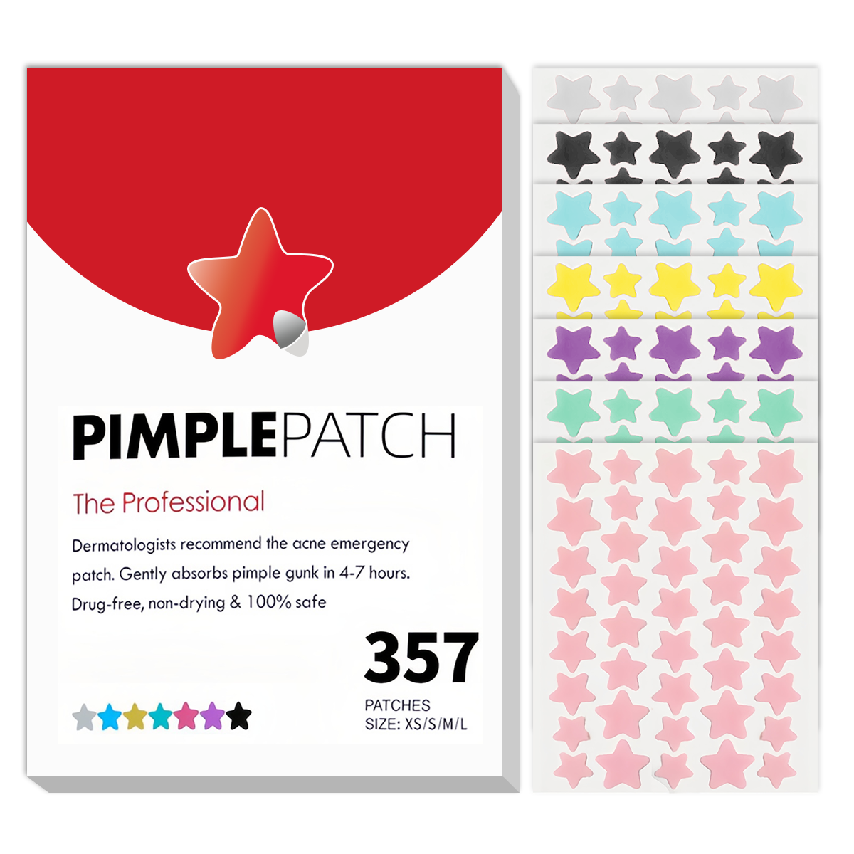 7-Color Pentagram Acne Patch 357 Pieces