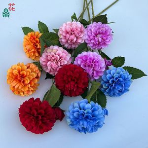 Fleurs de chrysanthème artificielles, couleurs mélangées, en soie, décorations de mariage réalistes - Product Image 1
