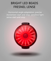 Capteur de frein intelligent étanche lumière de vélo type-c rechargeable avertissement de sécurité vélo feu arrière VTT feu arrière