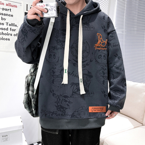 เสื้อสเวตเตอร์คอกลมสำหรับผู้ชาย, เสื้อยืดแขนยาวพิมพ์ลายแบรนด์แฟชั่นใหม่สำหรับฤดูใบไม้ผลิและฤดูใบไม้ร่วงใช้งานได้หลากหลายสำหรับผู้ชายและวัยรุ่น - Product Image 3