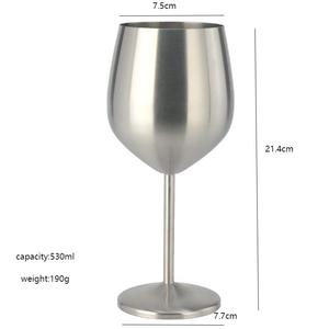 Commercio all'ingrosso di lusso 0.7mm di spessore 500ml Multi colore calice <span class=keywords><strong>bicchieri</strong></span> da vino <span class=keywords><strong>oro</strong></span> acciaio inossidabile <span class=keywords><strong>vetro</strong></span> vino rosso logo personalizzato - Product Image 2