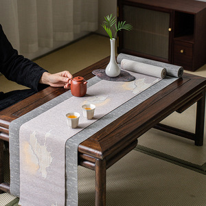Tapis de thé de style chinois Cloud Pavilion, forme irrégulière, résistant à la chaleur, pour la cérémonie du thé à domicile, pour le thé Kung Fu - Product Image 4