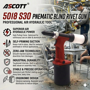 <span class=keywords><strong>Remachadora</strong></span> Neumática Autoaspirante ASCOTT 5018 S30 - Herramienta Profesional de Remachado Neumático con Caja Recolectora de Mandriles - Product Image 2