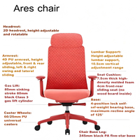 Chaise de bureau ergonomique en maille respirante au design moderne avec dossier réglable pour ordinateur, idéale pour l'école et l'hôtel