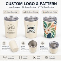 Logo personnalisé 8oz 12oz Tasse à café avec couvercle Tasse à café en acier inoxydable isolée à double paroi Gobelets thermiques Tasse à thé et lait