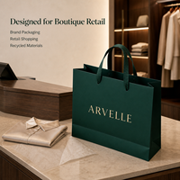 Sacs en papier vert en gros Ccpack avec poignées en ruban, logo personnalisé, matériaux recyclés pour l'emballage de marques de boutiques et de vente au détail