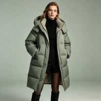 Doudoune matelassée personnalisée 90 % duvet de canard blanc pour femme, manteau long jusqu'aux chevilles, chaud et épais pour l'hiver, idéal pour OEM/ODM