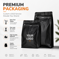Sachet de café personnalisé en papier blanc, aluminium et CPP, à soufflet latéral, avec valve, thermoscellable, résistant à l'humidité, de qualité alimentaire, pour grains entiers