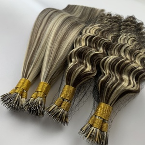 Extensioni per capelli Nano Ring in capelli umani Remy europei, a doppia trama, pre-incollate, 30 pollici - Product Image 2