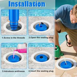 Lot de 2 bouchons de remplissage de liquide <span class=keywords><strong>pour</strong></span> écumoire de <span class=keywords><strong>piscine</strong></span> de 16 pouces, trou de remplissage de liquide de 1,5 pouces, conception filetée de 2 pouces <span class=keywords><strong>pour</strong></span> piscines enterrées, hivernage - Product Image 5