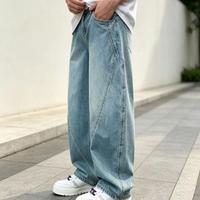 Jeans pour hommes en denim doux à taille mi-haute, pour usage quotidien, personnalisables avec logo – Vente en gros