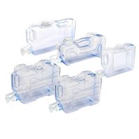 Seau de stockage d'eau carré de 1 gallon en PETG et PE écologique transparent bleu clair avec robinet pour le camping et l'usage domestique