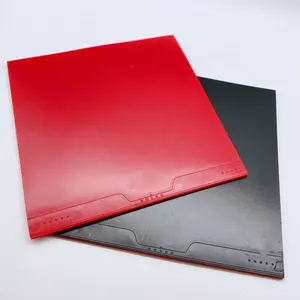 Capa de tênis de mesa personalizada oem, espinha em borracha de ping-pong com impressão de marca, vermelho e preto