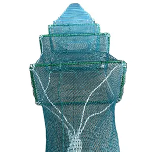 Trampa de pesca plegable de tren largo, jaula para agricultura de aguas profundas