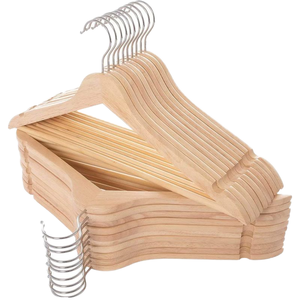 定制超宽木制西装衣架，带外套外套和浴室厨房衣柜衬衫标志 - Product Image 1