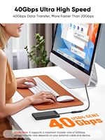 Câble d'extension USB 4 240W, charge rapide PD 48V/5A, synchronisation vidéo et données 40 Gbps, câble tressé Type-C vers C pour ordinateur portable, écran, téléphone