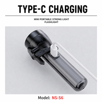 Mini lampe torche tactique portable à piles AA, rechargeable par USB, LED avec lumière UV et rouge, 7 modes, ABS IP44
