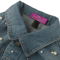 Textile coloré Minimum Sur Mesure Logo Doré Polyester Tailles Internationales Tissée Étiquettes pour Vêtements