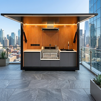 Pod de Glamping Entièrement Équipé avec Cuisine Extérieure, Kiosque Modulaire Préfabriqué de Luxe pour Camping et Sites Touristiques